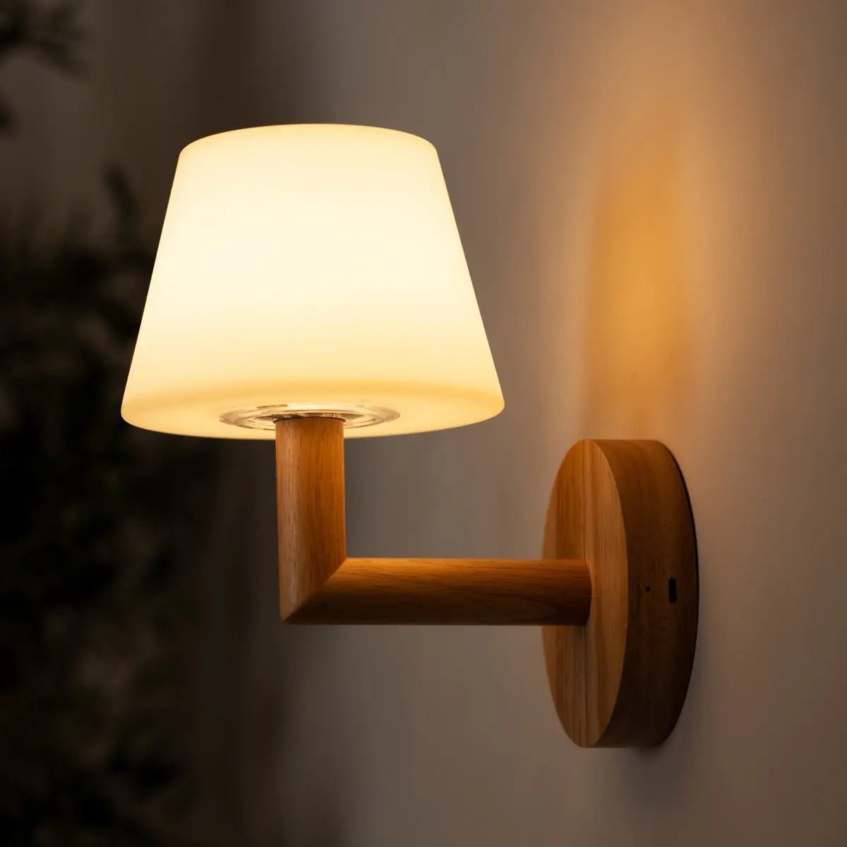 Ted cordless wooden wall lamp perfect for modern interior lighting