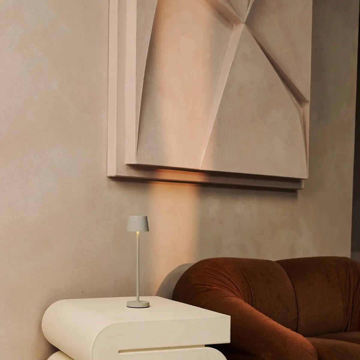 Vondel Mini Shadow Grey Rechargeable Lamp – Pair of Cordless Lamps for Home Decor
