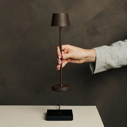 Vondel Mocha Brown portable lamp perfect with elegant modern charger