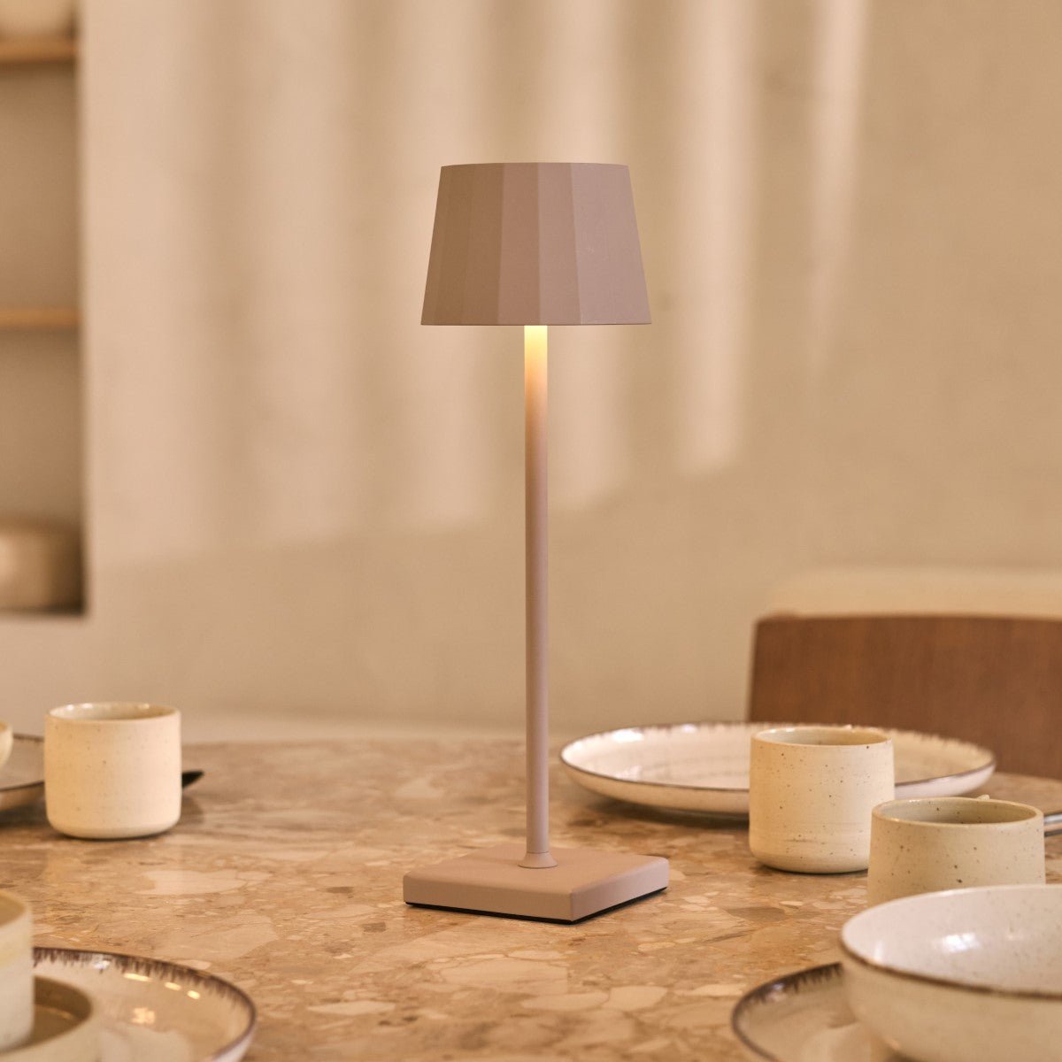Wouter Koala Brown LED lamp softly illuminating modern coffee table
