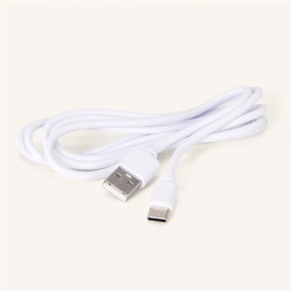 Zoë Light Brown lamp displayed with included USB charging cable