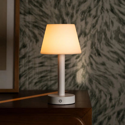 Zoë White rechargeable lamp creating warm ambient light in home