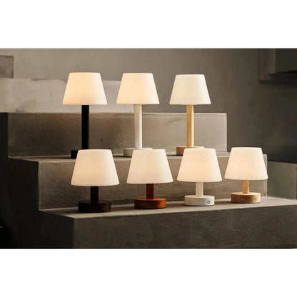 Zoe Dark Brown Wooden Lamp cozy decorative set for home lighting