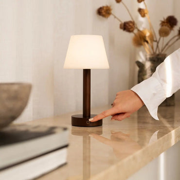 Zoe Dark Brown Wooden Lamp dimmable modern home decor accent