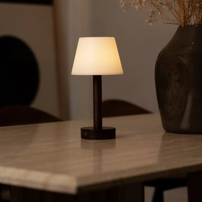 Zoe Dark Brown Wooden Lamp cordless and minimalist design