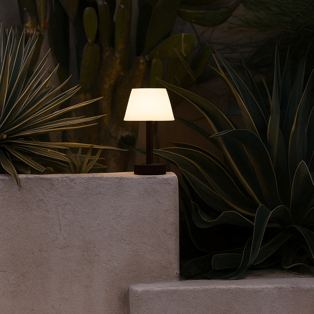 Zoe Dark Brown Wooden Lamp used as bedroom reading light