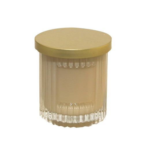 Brown candle with golden cover coconut perfume