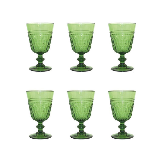 Acrylic green wine glasses - Lot of 6