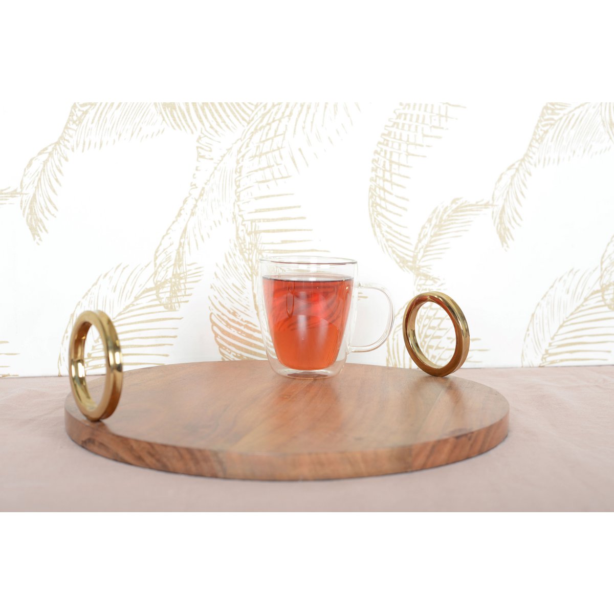 Lot of 2 mugs with double wall glass