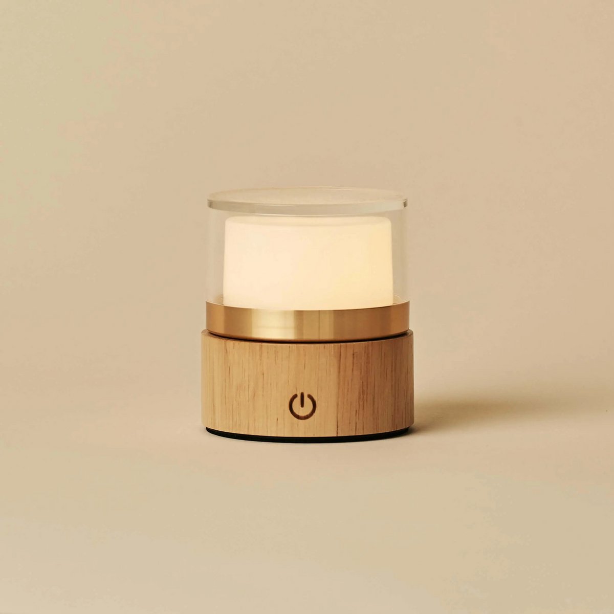 Leo Light Brown Mini Rechargeable Table Lamp