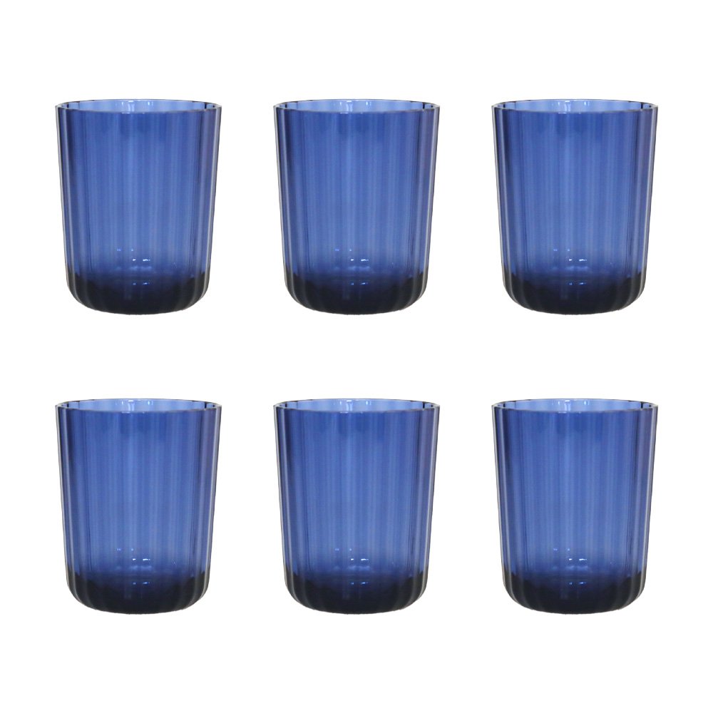 Acrylic blue water glasses - Lot of 6 cups - CozyVibe.eu