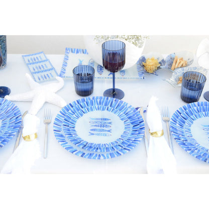 Blue acrylic drinking glasses set of 6, modern tableware and home decor | CozyVibe

