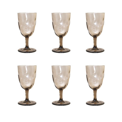 Acrylic brown wine glasses - Lot of 6 - CozyVibe.eu