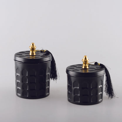 Mat black candle Vanilla perfume 8*12cm