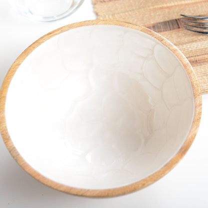 Wooden&White bowl 18cm