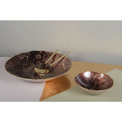 Brown bowl with gold edge 20cm