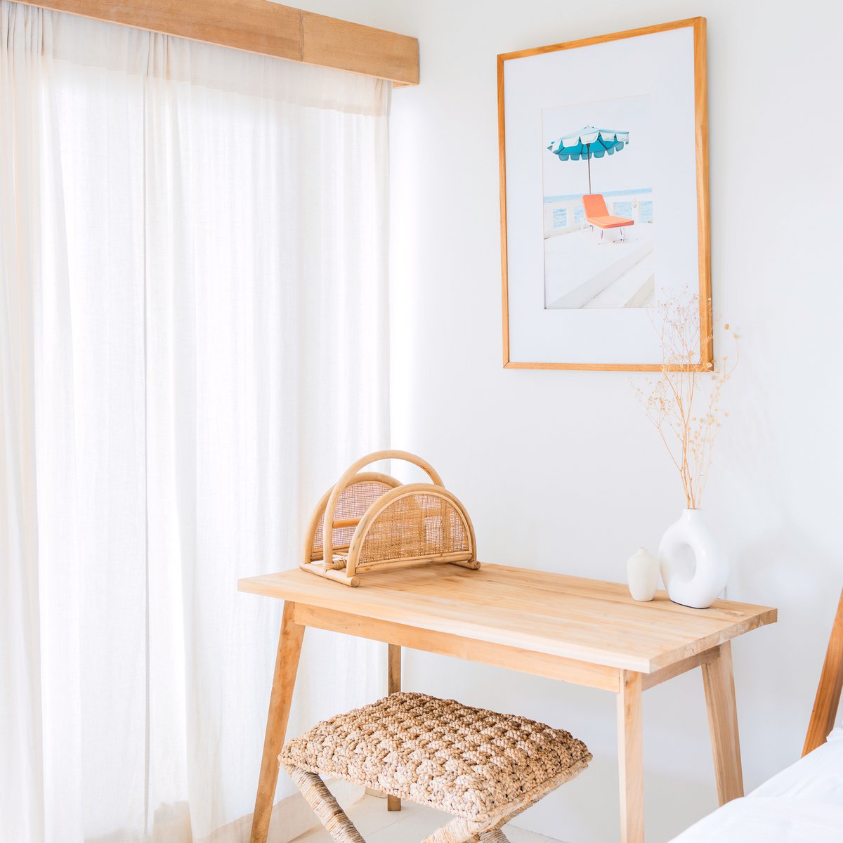 Rattan Newspaper Rack – Magazine Holder – Boho Newspaper Basket – Handmade Rattan Newspaper Holder ALOR