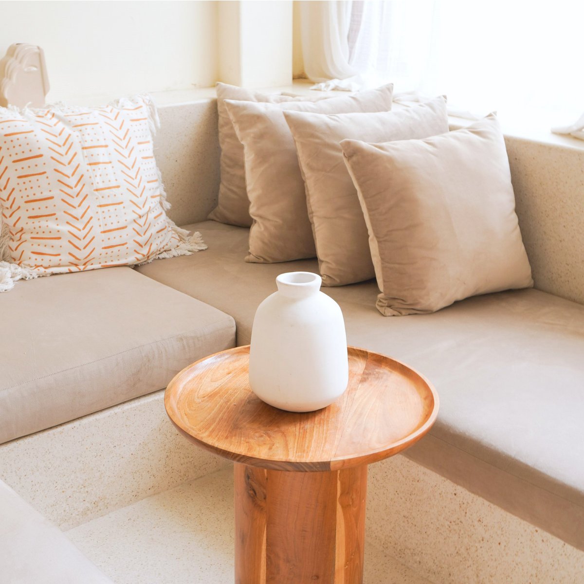 Bawa clay basket vase for cozy bedroom table styling
