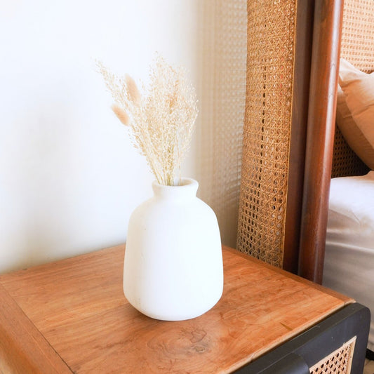 Bawa clay basket vase for boho dried flower arrangement