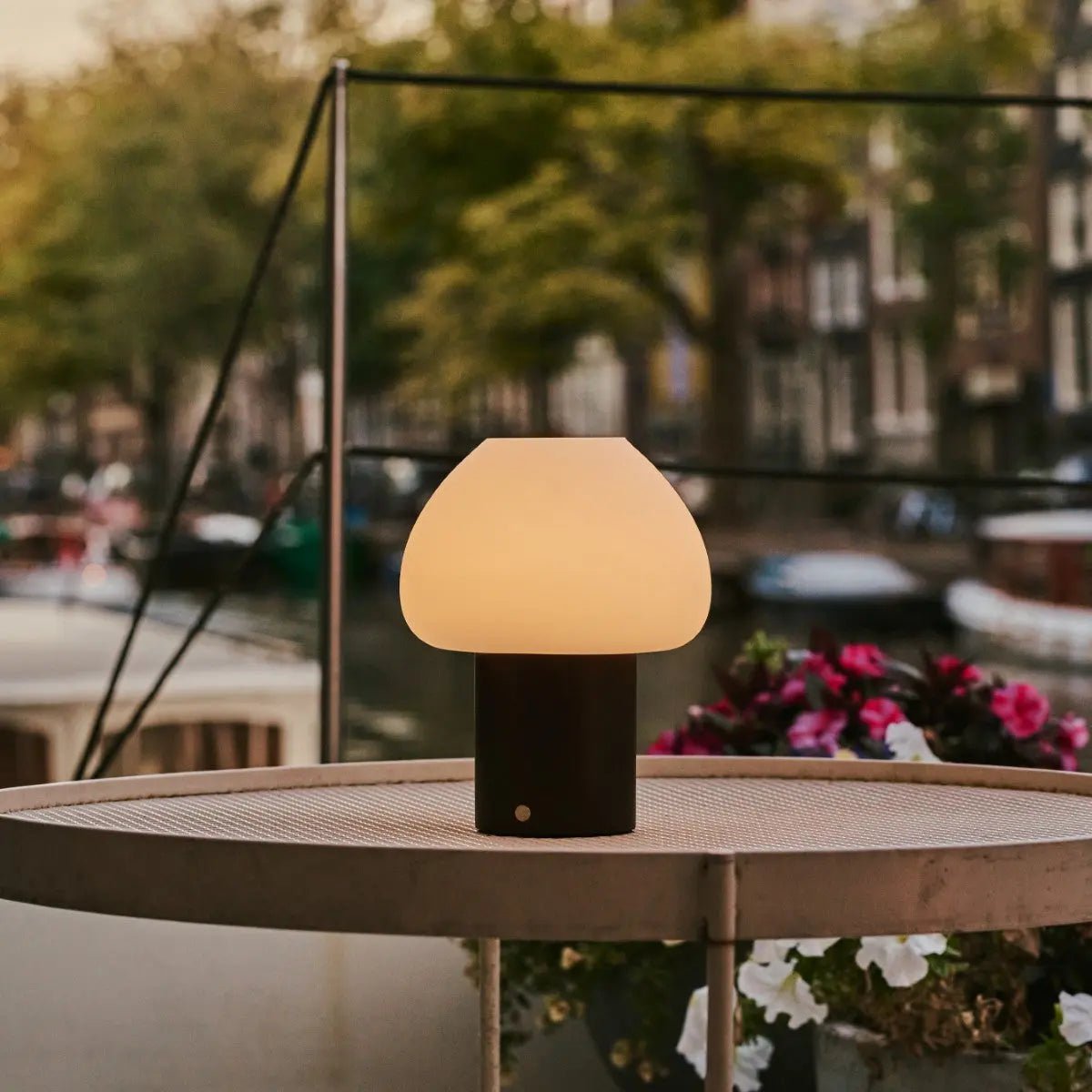 Fynn Dark Brown Rechargeable Wooden Table Lamp