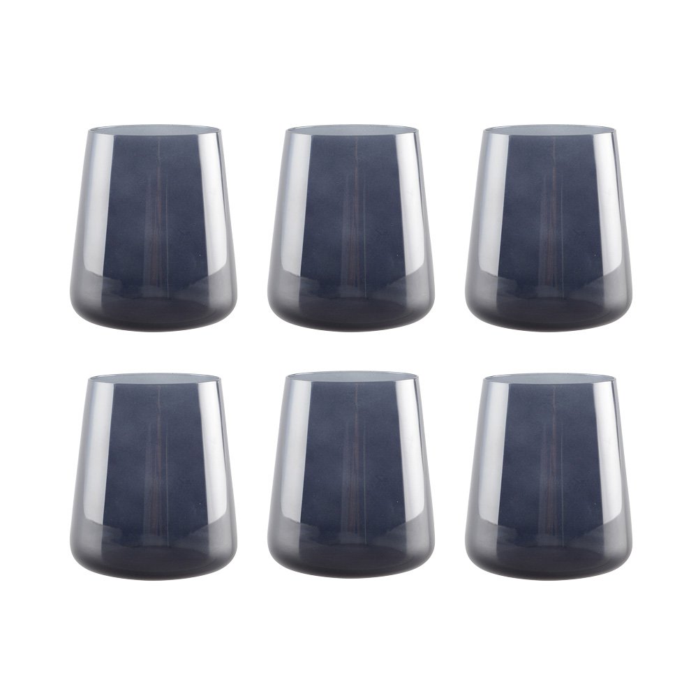 Black water glasses - Lot of 6 cups