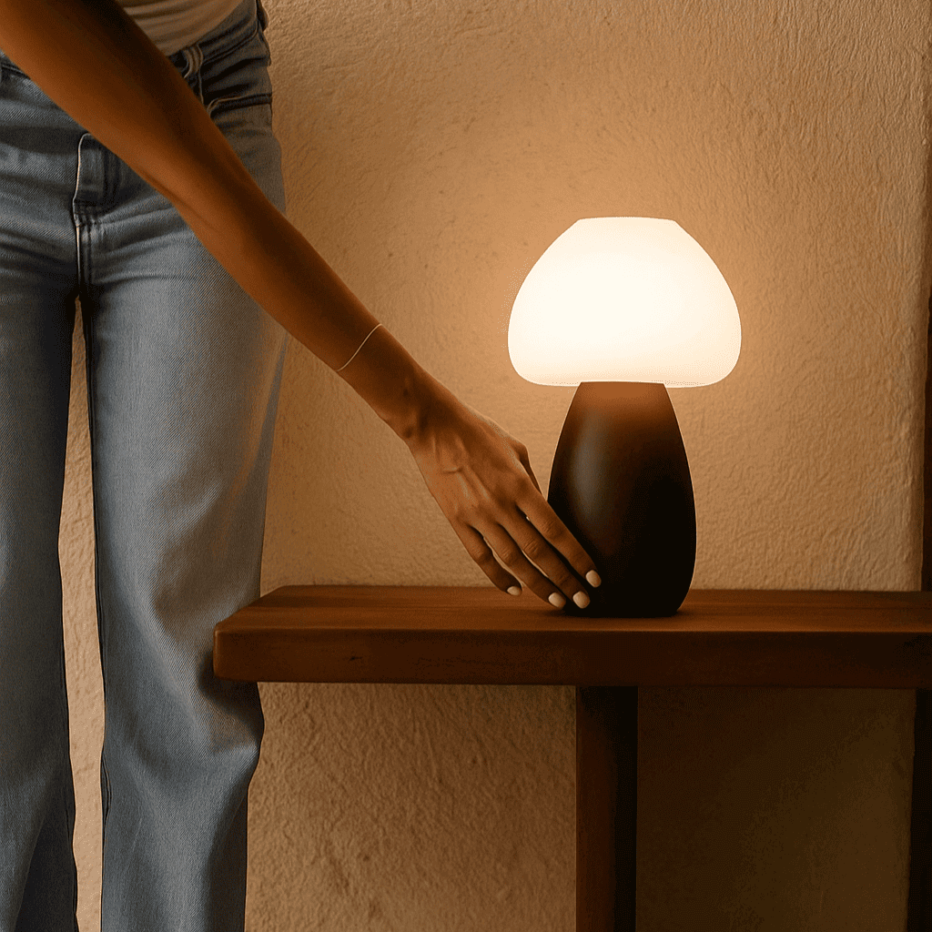 Brown bear-shaped lamp with long-lasting rechargeable power