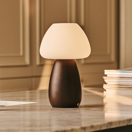 Bear Dark Brown – Rechargeable Lamp – Portable cordless lamp on marble table