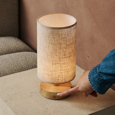 Ben Light Brown – Eco-friendly wooden lamp with fabric shade design