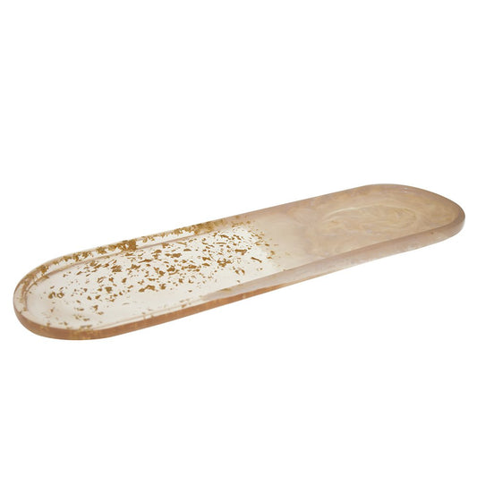 Résine Glitter Oval Tray – Elegant Decorative Design