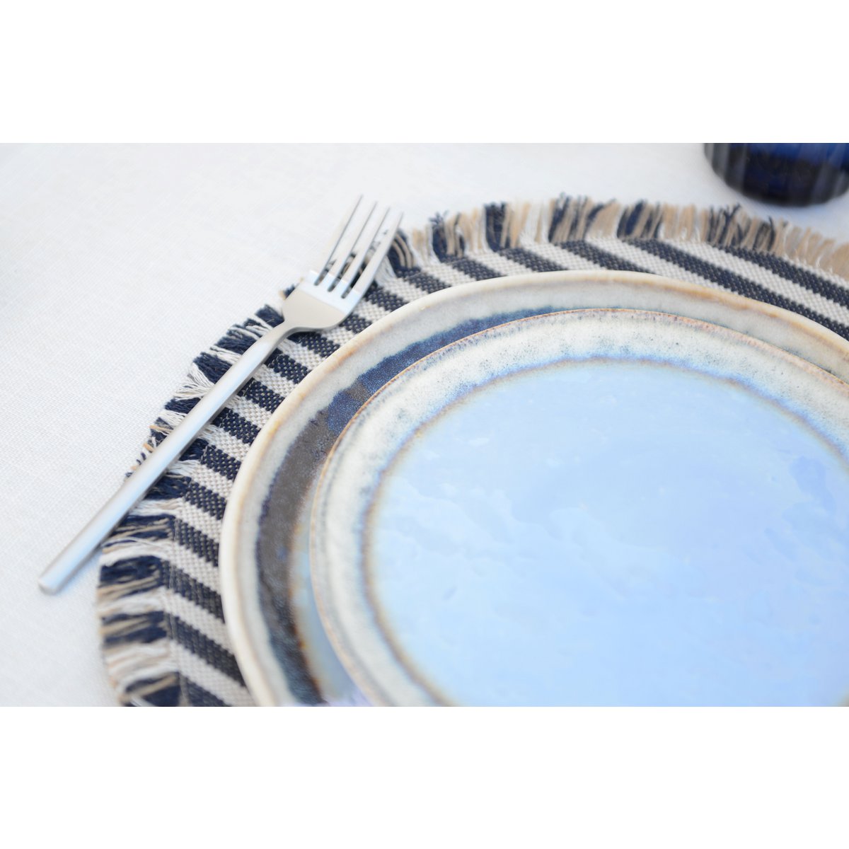 Handmade blue porcelain plate, perfect for home decoration and kitchen use | CozyVibe