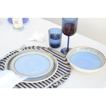 Blue porcelain dessert plate 21.5x21.5x1.4cm - CozyVibe.eu