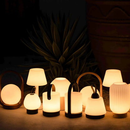 Boris Light Brown – Fabric Shade Lamp with durable eco-friendly wooden base design