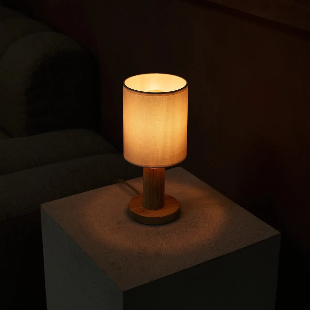 Boris Light Brown – Fabric Shade Lamp giving warm glow for home décor