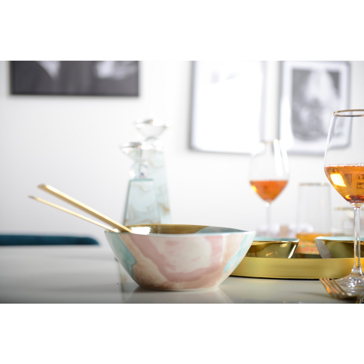 Tricolor porseleinen kom – Salade- en fruitschaal