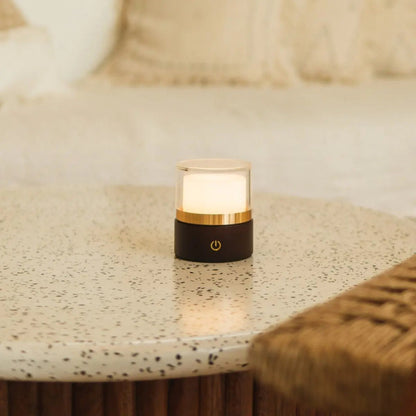 Leo Dark Brown Mini Rechargeable Table Lamp