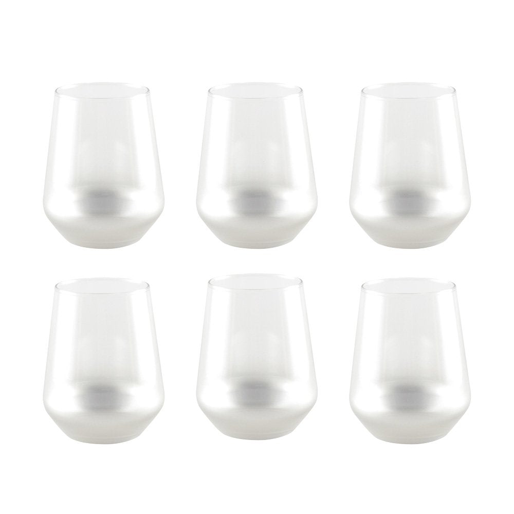 Glow silver water glasses - set of 6 cups
