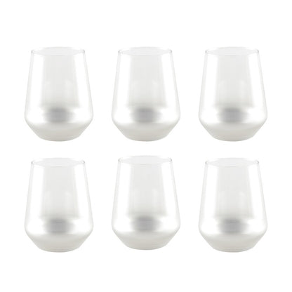 Glow silver water glasses - set of 6 cups