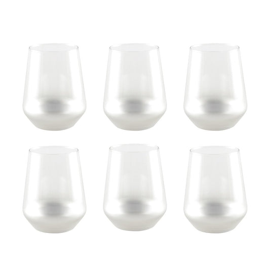 Glow silver water glasses - set of 6 cups