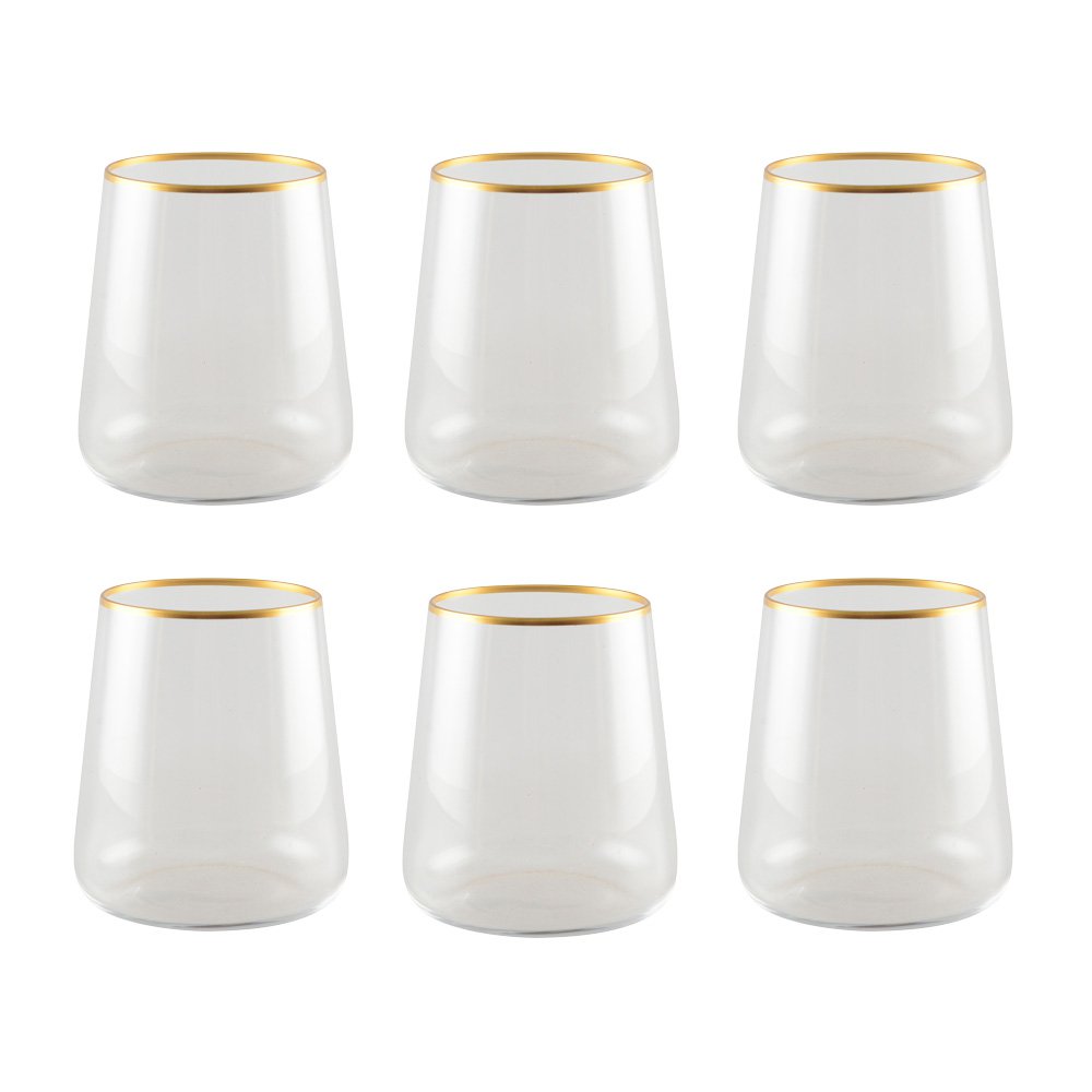 Mat gilded water glasses - Lot of 6  cups