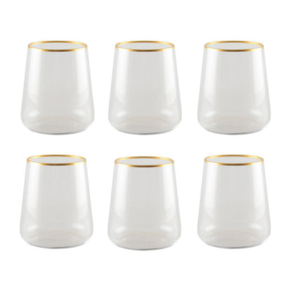 Mat gilded water glasses - Lot of 6  cups