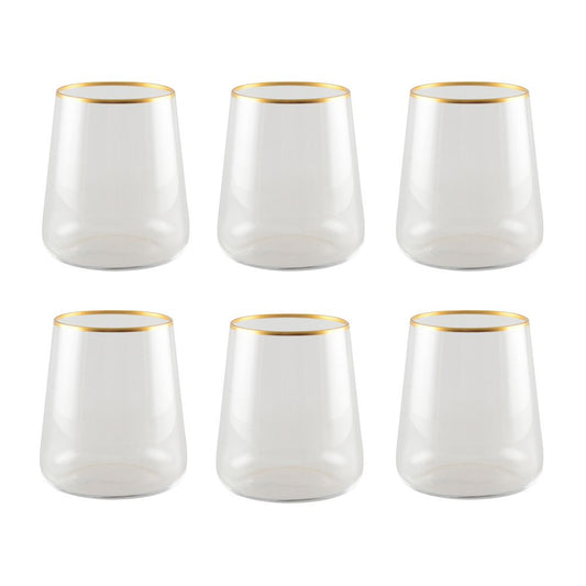 Mat gilded water glasses - Lot of 6  cups