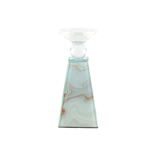 Color marble candle holder 9x9x21cm