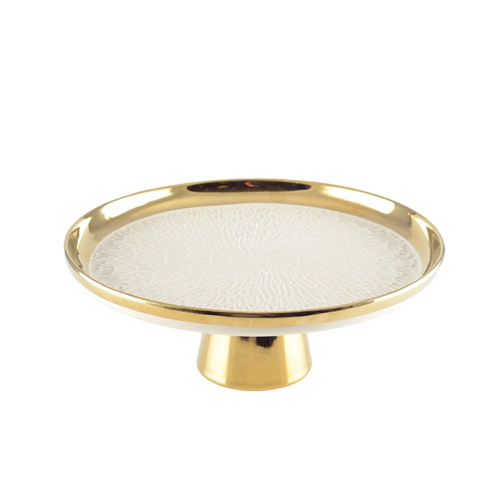 Cake stand with golden edge - CozyVibe.eu