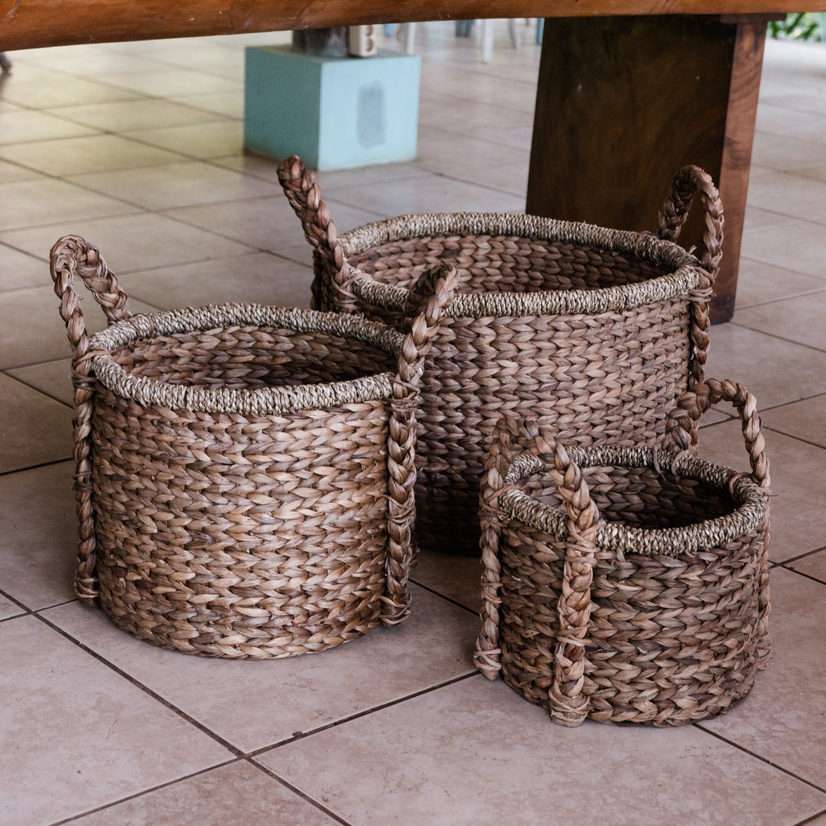CANGGU Handwoven Water Hyacinth Basket basket in three sizes
