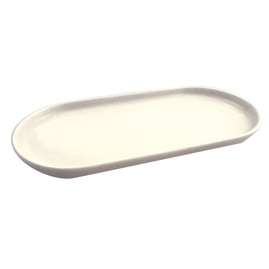 White serving platter porcelain 22x10.5x1cm