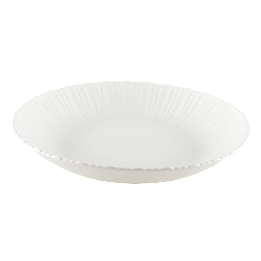White hollow plate Flora 21.2x21.2x3.8cm