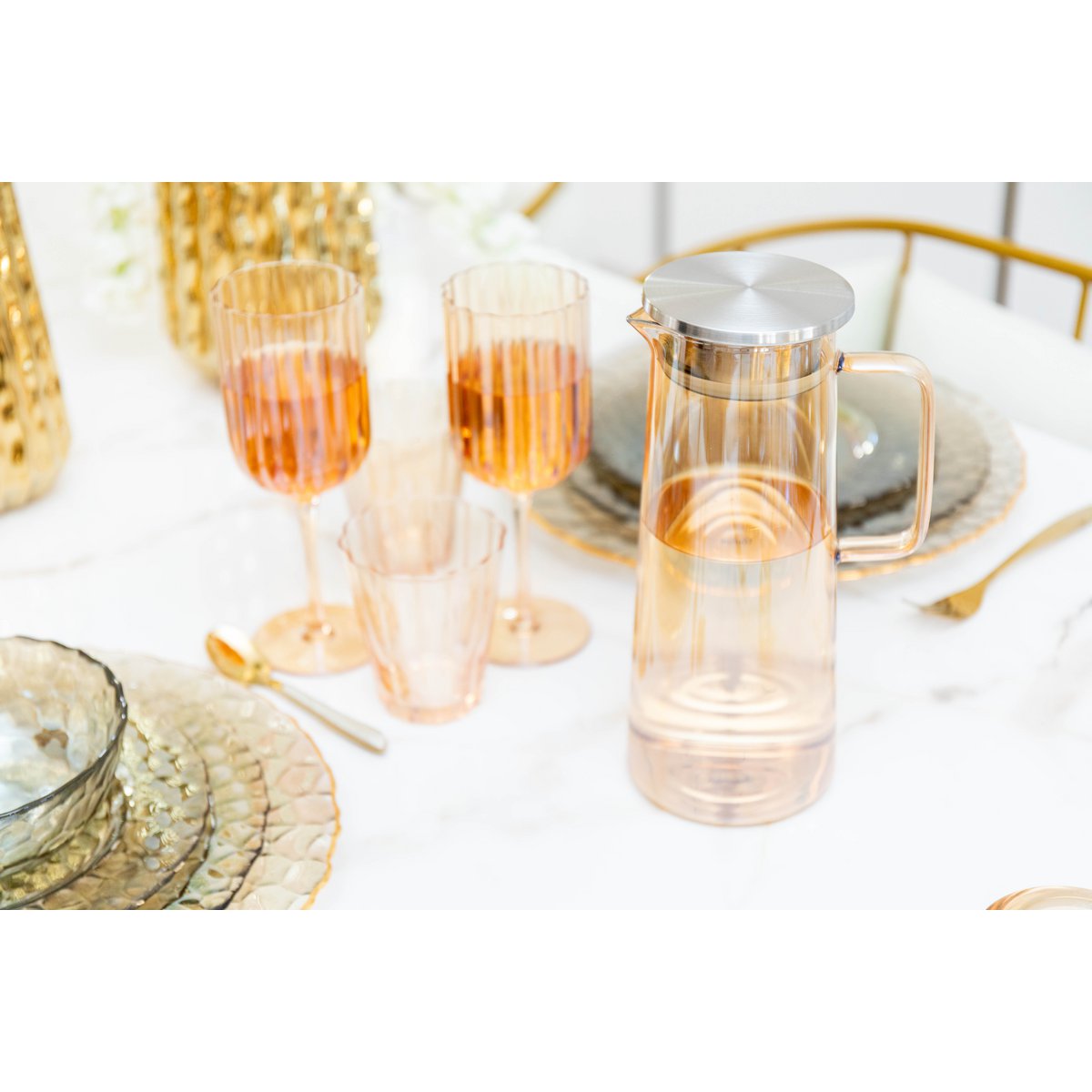 Golden wine glasses - Lot of 6