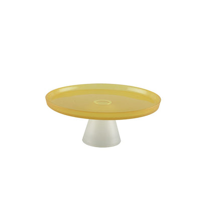 Yellow cake stands on white foot 21cm - Lemon