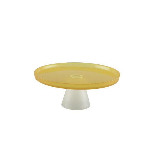 Yellow cake stands on white foot 21cm - Lemon