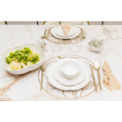 Floral white porcelain dessert plate 18.5cm